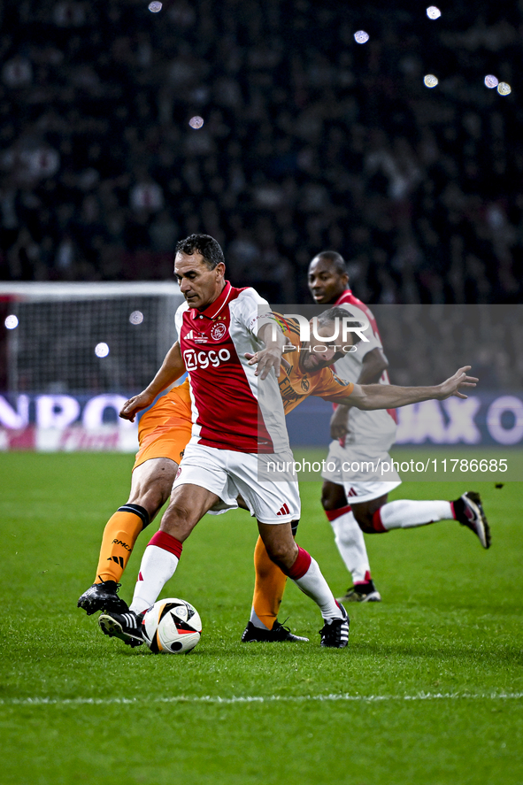 AFC Ajax Amsterdam legend Gerald Vanenburg participates in the match between Ajax Legends and Real Madrid Legends at the Johan Cruijff ArenA...