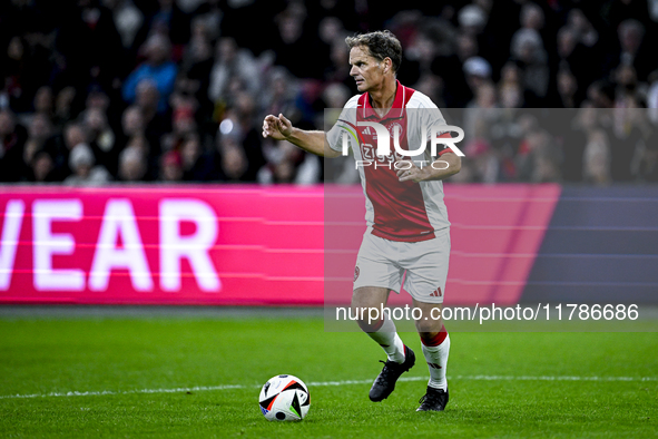 AFC Ajax Amsterdam legend Frank de Boer participates in the match between Ajax Legends and Real Madrid Legends at the Johan Cruijff ArenA fo...