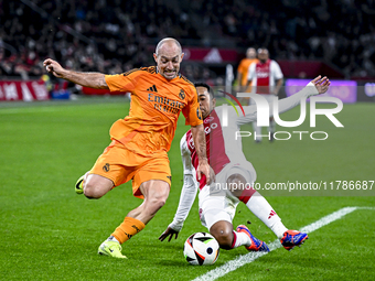 Real Madrid CF legend Pedro Munitis and AFC Ajax Amsterdam legend Urby Emanuelson participate in the match between Ajax Legends and Real Mad...