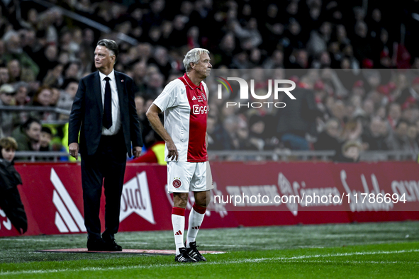 AFC Ajax Amsterdam legend player Dick Schoenaker participates in the match between Ajax Legends and Real Madrid Legends at the Johan Cruijff...