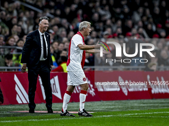 AFC Ajax Amsterdam legend player Dick Schoenaker participates in the match between Ajax Legends and Real Madrid Legends at the Johan Cruijff...