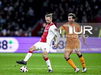 AFC Ajax Amsterdam legend Siem de Jong and Real Madrid CF legend Francisco Pavon participate in the match between Ajax Legends and Real Madr...