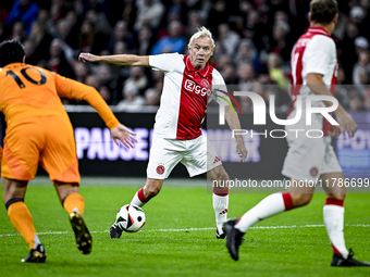 AFC Ajax Amsterdam legend player Dick Schoenaker participates in the match between Ajax Legends and Real Madrid Legends at the Johan Cruijff...