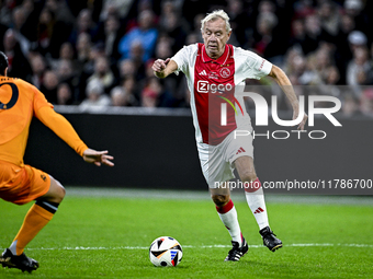 AFC Ajax Amsterdam legend player Dick Schoenaker participates in the match between Ajax Legends and Real Madrid Legends at the Johan Cruijff...