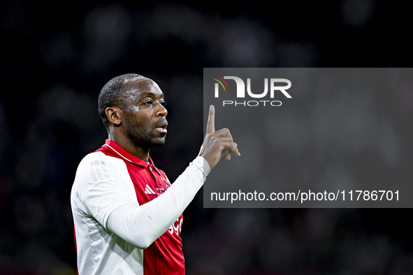 AFC Ajax Amsterdam legend Kiki Musampa participates in the match between Ajax Legends and Real Madrid Legends at the Johan Cruijff ArenA for...