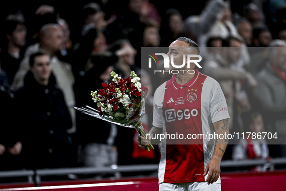 AFC Ajax Amsterdam legend Demy de Zeeuw plays during the match between Ajax Legends and Real Madrid Legends at the Johan Cruijff ArenA in Am...