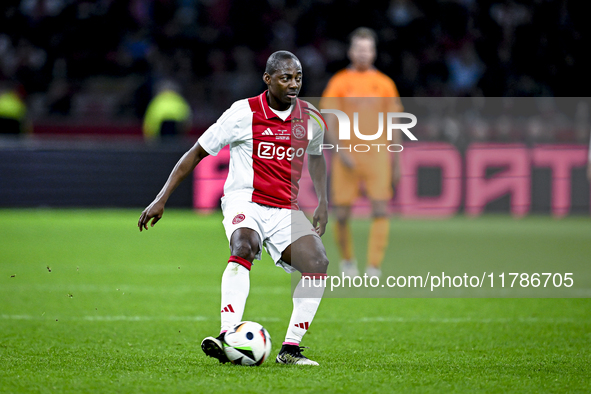 AFC Ajax Amsterdam legend Eyong Enoh participates in the match between Ajax Legends and Real Madrid Legends at the Johan Cruijff ArenA for t...