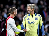 AFC Ajax Amsterdam legend player Siem de Jong and AFC Ajax Amsterdam legend goalkeeper Edwin van der Sar participate in the match between Aj...