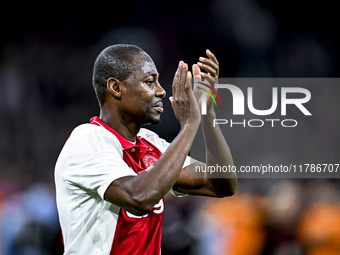 AFC Ajax Amsterdam legend Kiki Musampa participates in the match between Ajax Legends and Real Madrid Legends at the Johan Cruijff ArenA for...