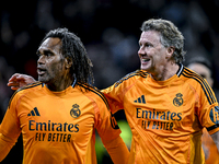 Real Madrid CF legend player Christian Karembeu and Real Madrid CF legend player Steve McManaman participate in the match between Ajax Legen...