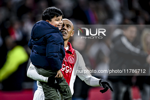 AFC Ajax Amsterdam legend Simon Tahamata participates in the match between Ajax Legends and Real Madrid Legends at the Johan Cruijff ArenA f...