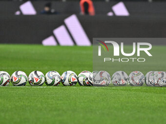 Official balls are present during the UEFA National League Matchday 6 match between Italy and France at the San Siro Stadium in Milan, Italy...