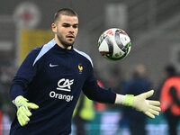 Lucas Chevalier (FRA) participates in the UEFA National League Matchday 6 match between Italy and France at the San Siro Stadium in Milan, I...