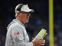 DETROIT,MICHIGAN-November 17: Jacksonville Jaguars head coach Doug Pederson looks on during the first half of an NFL football game between t...