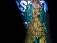 A model presents a creation by Hungarian designer Ilona Szabo during Budapest Fashion Week in Budapest, Hungary, on November 15, 2024, at Ha...