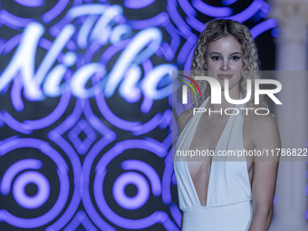 A model presents a creation by Hungarian designer The Niche during Budapest Fashion Week in Budapest, Hungary, on November 15, 2024, at Hall...