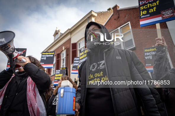 Kozp in Middelharnis protests against blackfacing during Sinterklaas. The action group ''Kick Out Zwarte Piet'' (Black Pete) stages a protes...