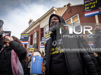 Kozp in Middelharnis protests against blackfacing during Sinterklaas. The action group ''Kick Out Zwarte Piet'' (Black Pete) stages a protes...