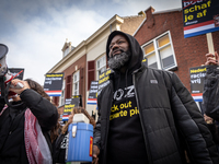 Kozp in Middelharnis protests against blackfacing during Sinterklaas. The action group ''Kick Out Zwarte Piet'' (Black Pete) stages a protes...