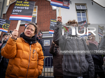 Kozp in Middelharnis protests against blackfacing during Sinterklaas. The action group ''Kick Out Zwarte Piet'' (Black Pete) stages a protes...