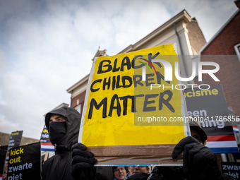 Kozp in Middelharnis protests against blackfacing during Sinterklaas. The action group ''Kick Out Zwarte Piet'' (Black Pete) stages a protes...