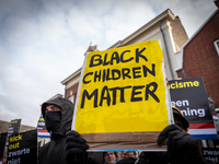 Kozp in Middelharnis protests against blackfacing during Sinterklaas. The action group ''Kick Out Zwarte Piet'' (Black Pete) stages a protes...