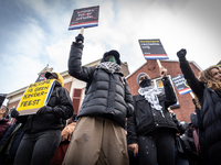 Kozp in Middelharnis protests against blackfacing during Sinterklaas. The action group ''Kick Out Zwarte Piet'' (Black Pete) stages a protes...