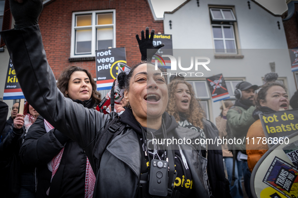 Kozp in Middelharnis protests against blackfacing during Sinterklaas. The action group ''Kick Out Zwarte Piet'' (Black Pete) stages a protes...