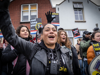 Kozp in Middelharnis protests against blackfacing during Sinterklaas. The action group ''Kick Out Zwarte Piet'' (Black Pete) stages a protes...