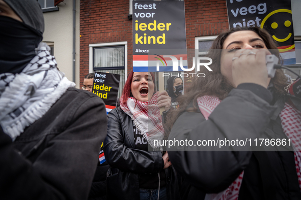 Kozp in Middelharnis protests against blackfacing during Sinterklaas. The action group ''Kick Out Zwarte Piet'' (Black Pete) stages a protes...