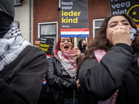 Kozp in Middelharnis protests against blackfacing during Sinterklaas. The action group ''Kick Out Zwarte Piet'' (Black Pete) stages a protes...