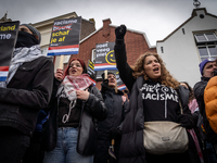 Kozp in Middelharnis protests against blackfacing during Sinterklaas. The action group ''Kick Out Zwarte Piet'' (Black Pete) stages a protes...