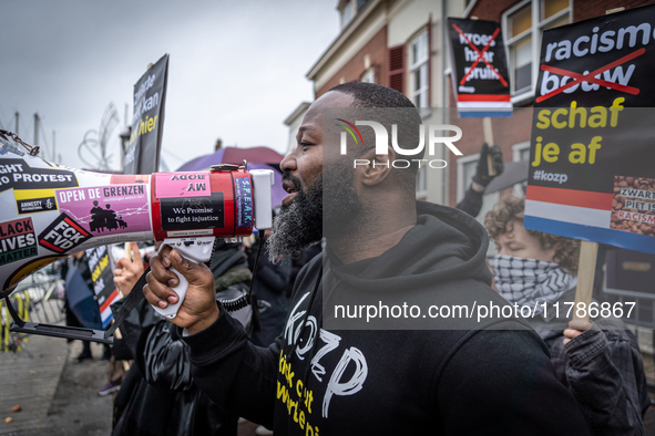 Kozp in Middelharnis protests against blackfacing during Sinterklaas. The action group ''Kick Out Zwarte Piet'' (Black Pete) stages a protes...