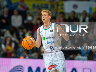 Alberto Diaz of UCAM Murcia is in action during the Liga Endesa 2024-2025 match between Morabanc Andorra and UCAM Murcia at Poliesportiu d'A...