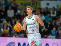 Alberto Diaz of UCAM Murcia is in action during the Liga Endesa 2024-2025 match between Morabanc Andorra and UCAM Murcia at Poliesportiu d'A...