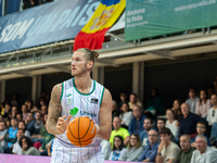 Dylan Osetkowski of UCAM Murcia plays during the Liga Endesa 2024-2025 match between Morabanc Andorra and UCAM Murcia at Poliesportiu d'Ando...