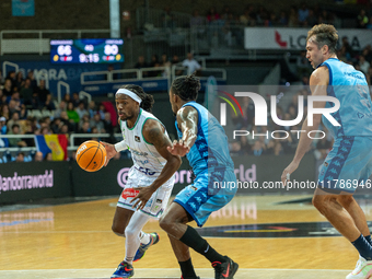 Kendrick Perry of UCAM Murcia is in action during the Liga Endesa 2024-2025 match between Morabanc Andorra and UCAM Murcia at Poliesportiu d...