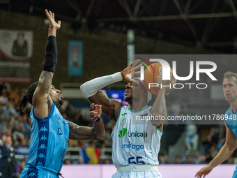 Kendrick Perry of UCAM Murcia is in action during the Liga Endesa 2024-2025 match between Morabanc Andorra and UCAM Murcia at Poliesportiu d...