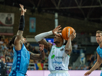 Kendrick Perry of UCAM Murcia is in action during the Liga Endesa 2024-2025 match between Morabanc Andorra and UCAM Murcia at Poliesportiu d...