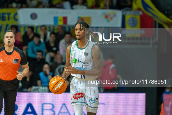 Tyson Carter of UCAM Murcia is in action during the Liga Endesa 2024-2025 match between Morabanc Andorra and UCAM Murcia at Poliesportiu d'A...