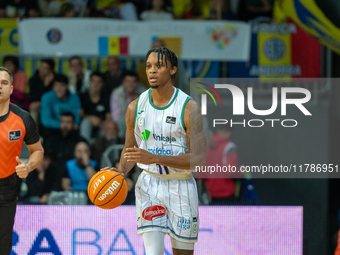 Tyson Carter of UCAM Murcia is in action during the Liga Endesa 2024-2025 match between Morabanc Andorra and UCAM Murcia at Poliesportiu d'A...