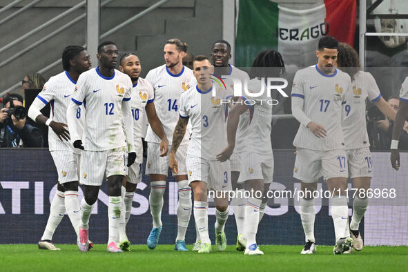 Adrien Rabiot (FRA) celebrates after scoring the goal of 0-1 during the UEFA Nations League Matchday 6 match between Italy and France at the...