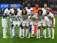 France players pose for a team photo during the UEFA Nations League Matchday 6 match between Italy and France at the San Siro Stadium in Mil...