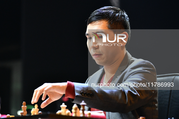 Wesley So is a Filipino-American super grandmaster who plays chess during the 6th TATA Steel Chess India Tournament at Dhono Dhanyo Auditori...