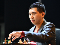 Wesley So is a Filipino-American super grandmaster who plays chess during the 6th TATA Steel Chess India Tournament at Dhono Dhanyo Auditori...