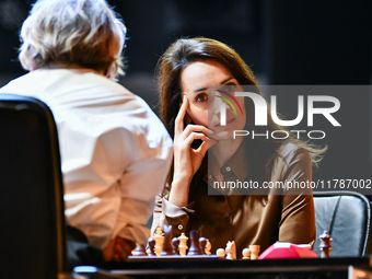 Russian grandmaster Kateryna Lagno plays chess during the 6th TATA Steel Chess India Tournament at Dhono Dhanyo Auditorium in Kolkata, India...