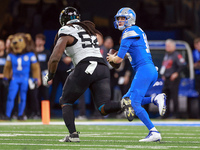 DETROIT,MICHIGAN-NOVEMBER17:  Quarterback Jared Goff (16) of the Detroit Lions during a game between the Detroit Lions and the Jacksonville...