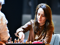 Russian grandmaster Kateryna Lagno plays chess during the 6th TATA Steel Chess India Tournament at Dhono Dhanyo Auditorium in Kolkata, India...