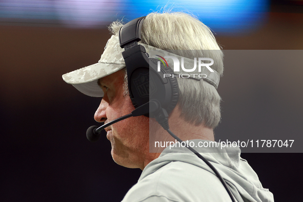 DETROIT,MICHIGAN-NOVEMBER 7:  Jacksonville Jaguars head coach Doug Pederson looks on from the sidelines during a game between the Detroit Li...