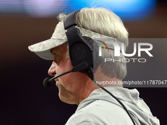 DETROIT,MICHIGAN-NOVEMBER 7:  Jacksonville Jaguars head coach Doug Pederson looks on from the sidelines during a game between the Detroit Li...